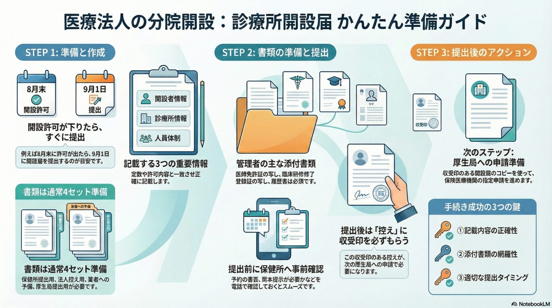 医療法人の分院開設：診療所開設届 かんたん準備ガイド