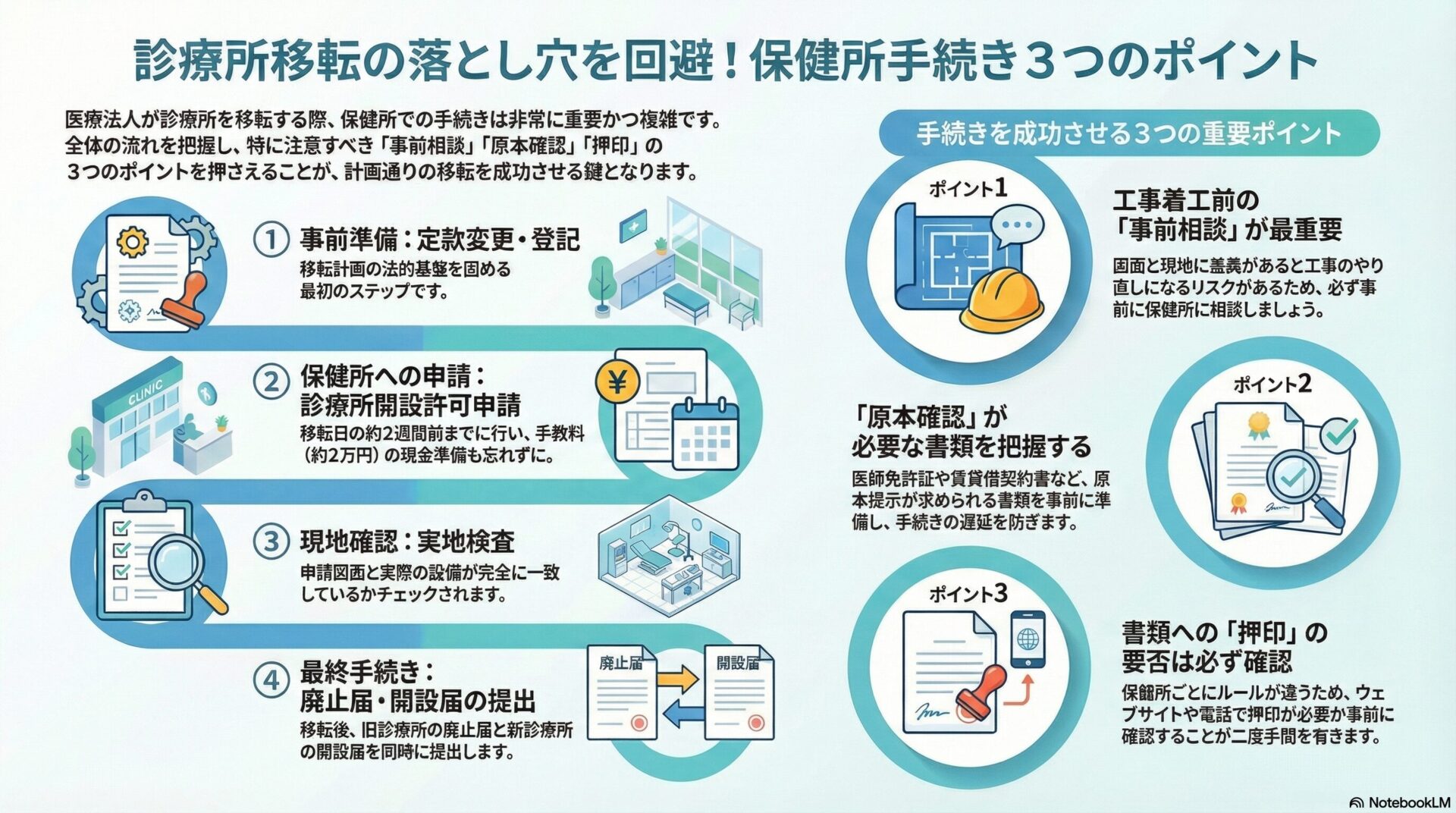 診療所移転の落とし穴を回避！保健所手続き3つのポイント