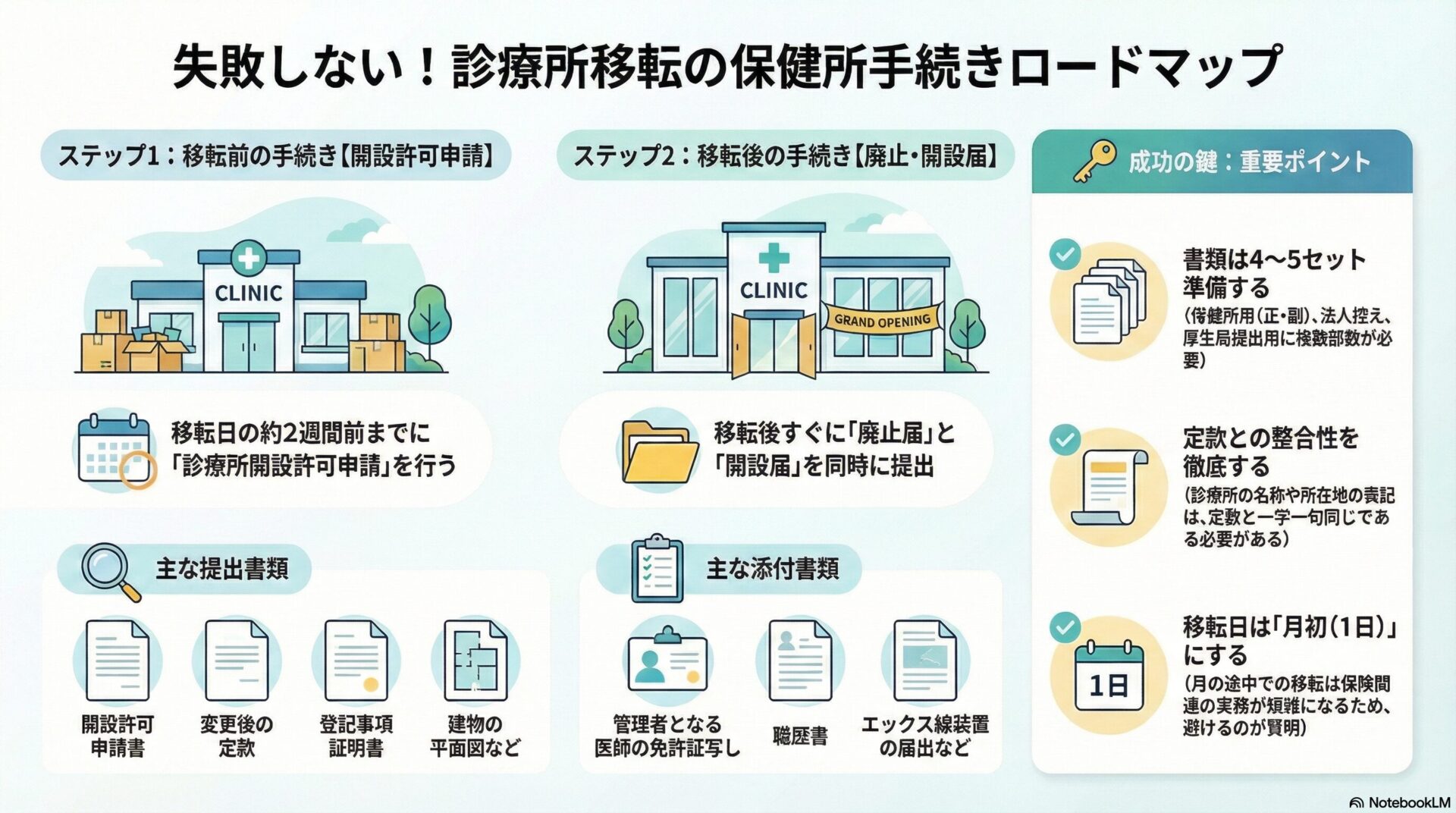 失敗しない！診療所移転の保健所手続きロードマップ