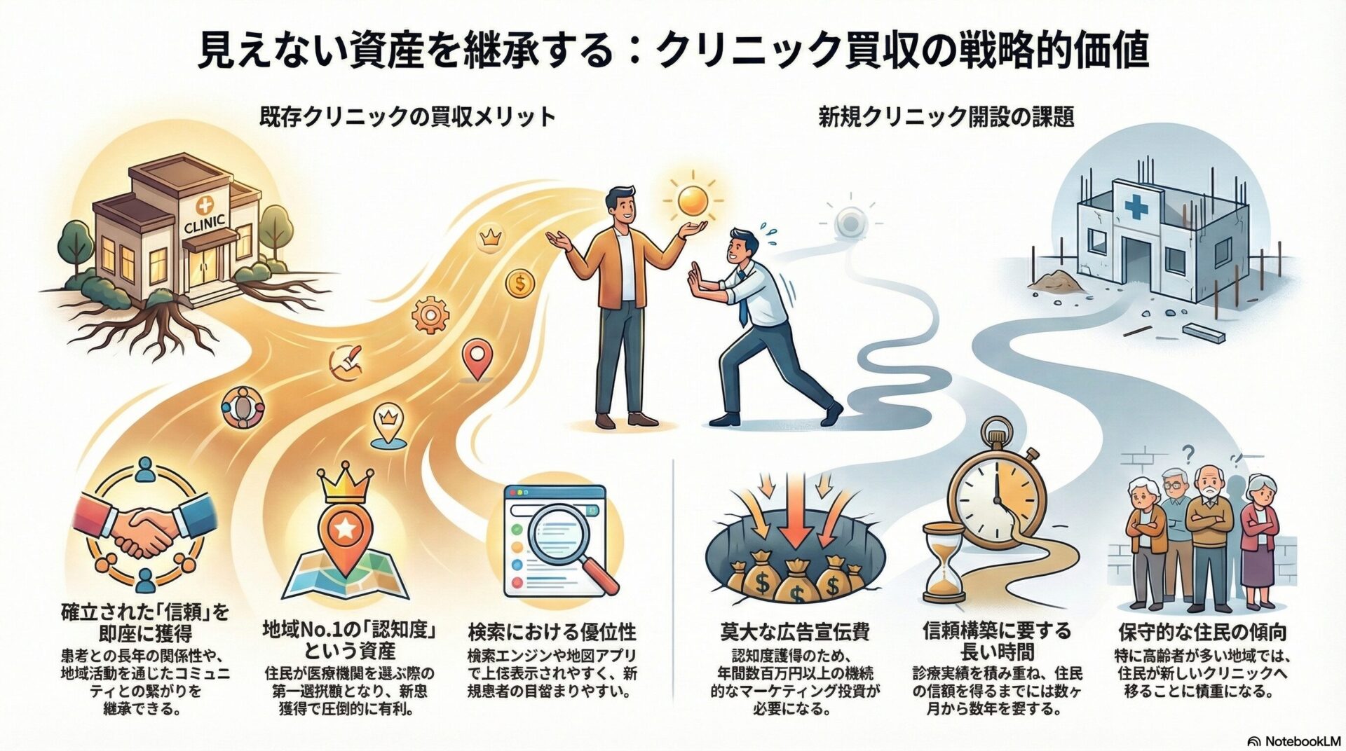 見えない資産を継承する：クリニック買収の戦略的価値