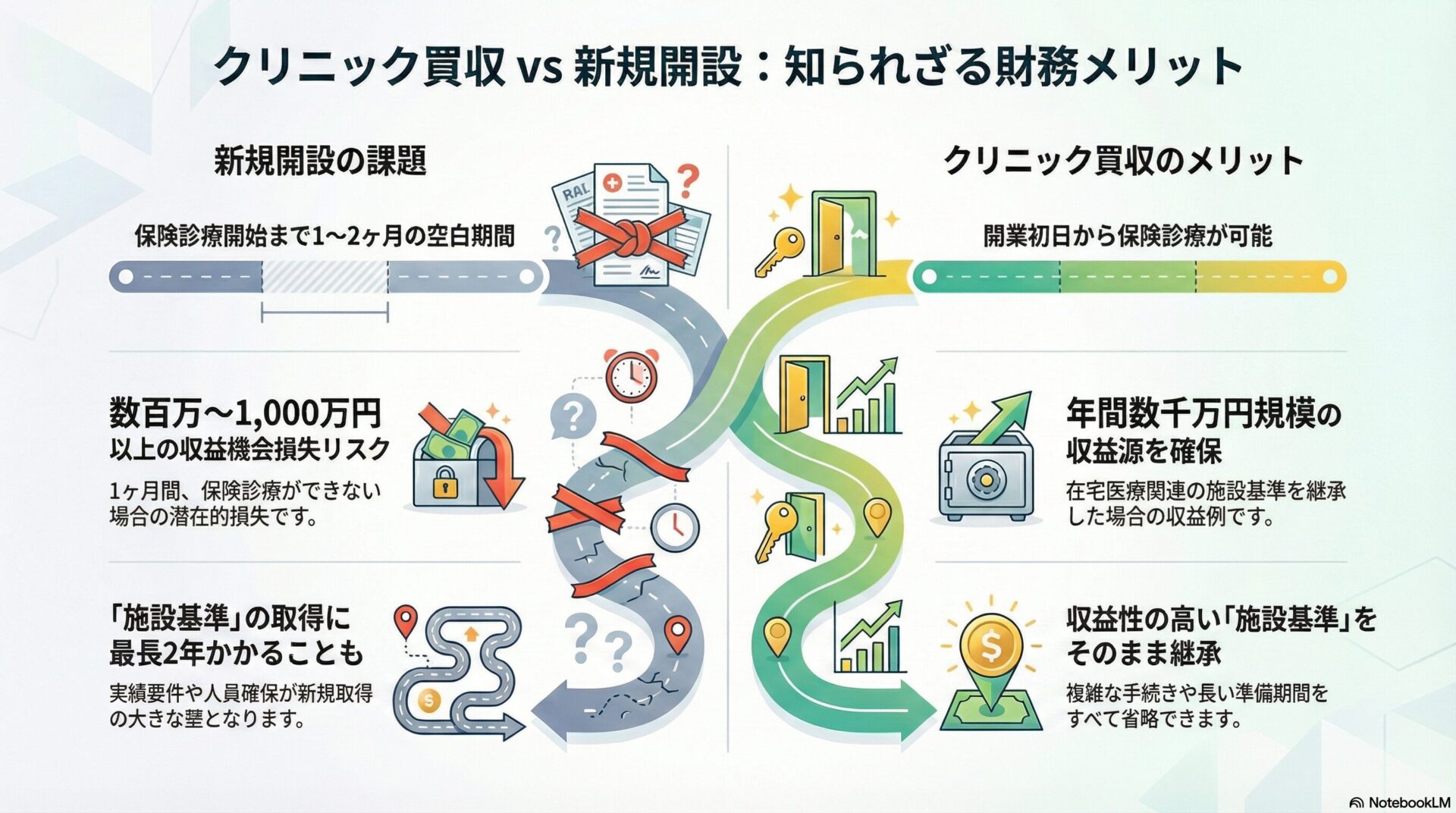 クリニック買収 vs 新規解説：知られざる財務メリット