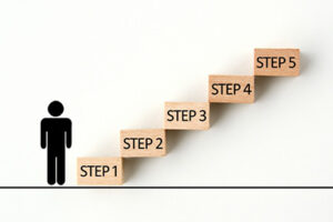 段階的に進むイメージ