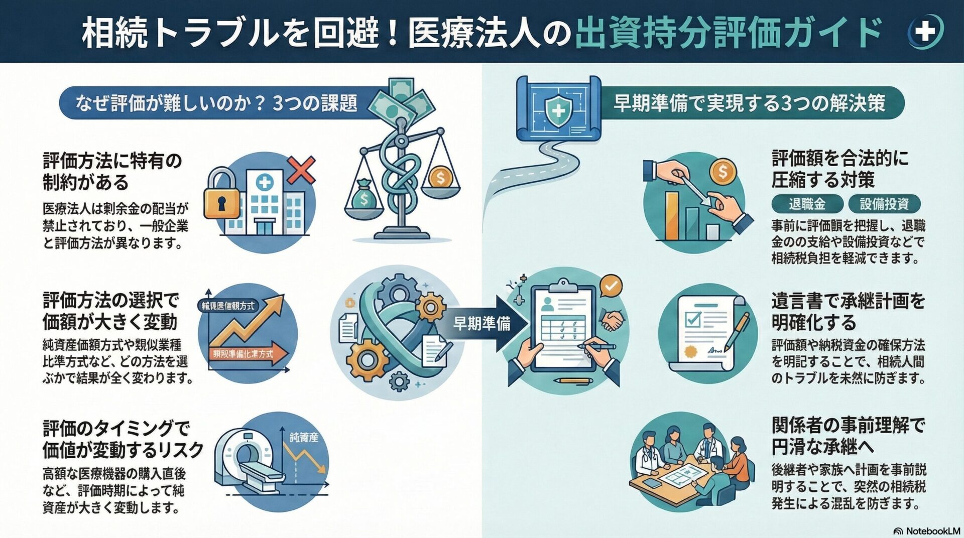 相続トラブルを回避！医療法人の出資持分評価ガイド