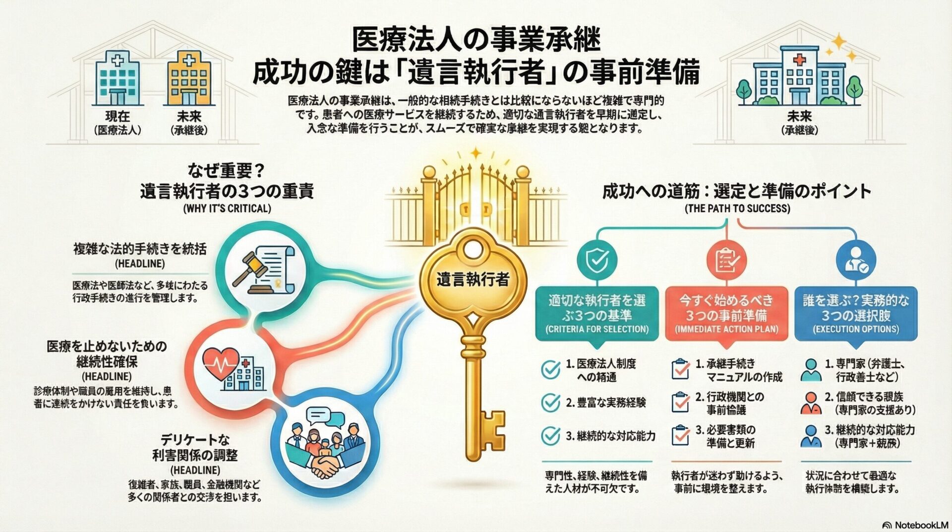医療法人の事業承継　成功の鍵は「遺言執行者」の事前準備