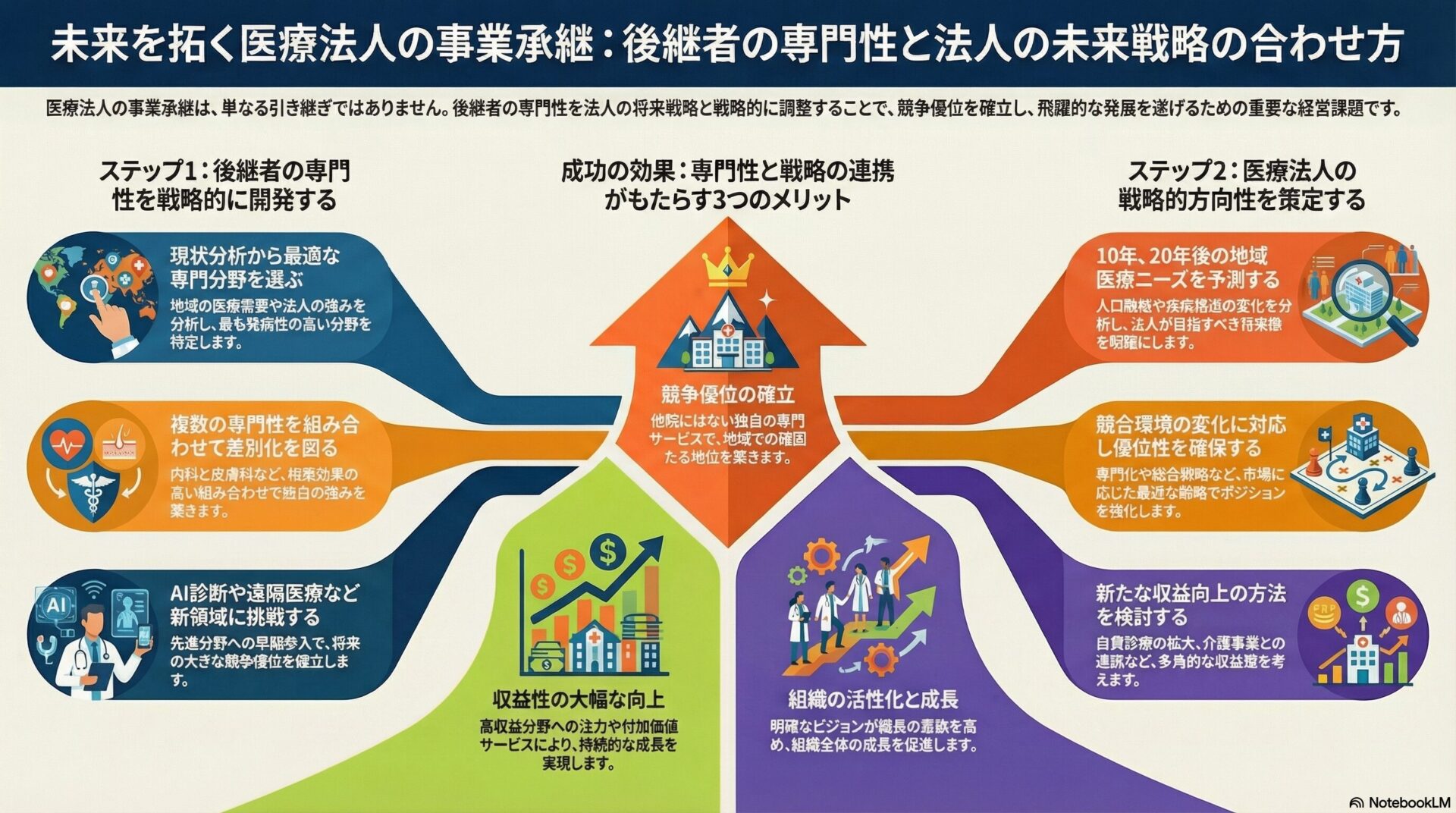 未来を拓く医療法人の事業承継：後継者の専門性と法人の未来戦略の合わせ方
