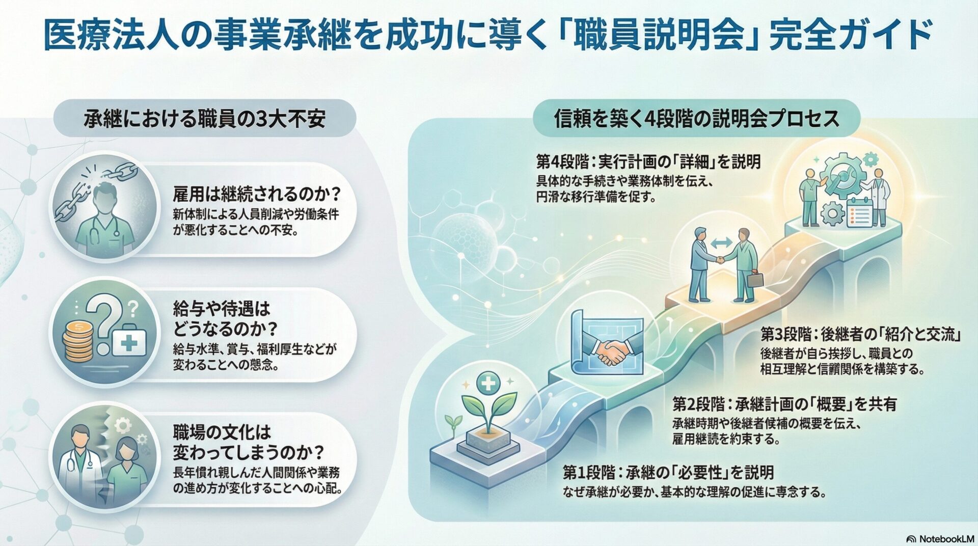 医療法人の事業承継を成功に導く「職員説明会」完全ガイド