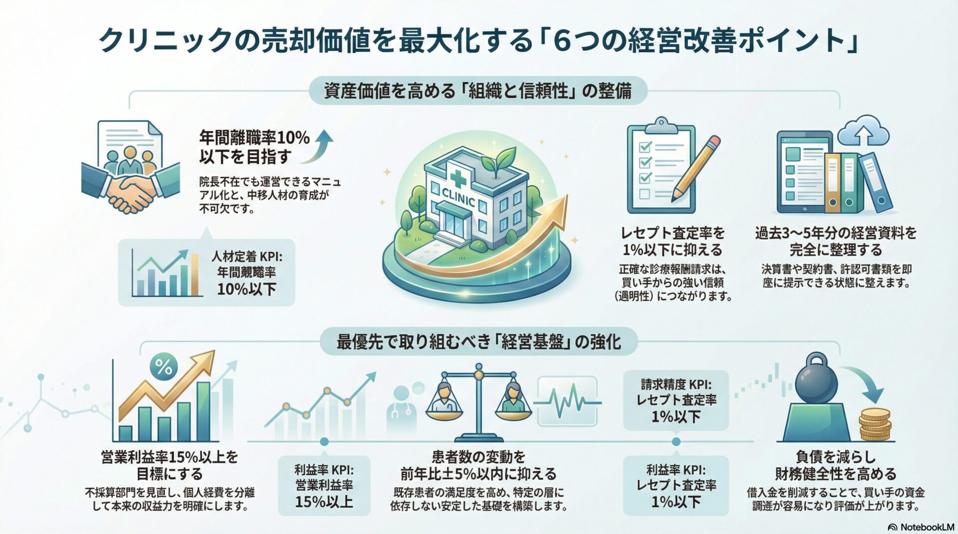 クリニックの売却価値を最大化する「6つの経営改善ポイント」