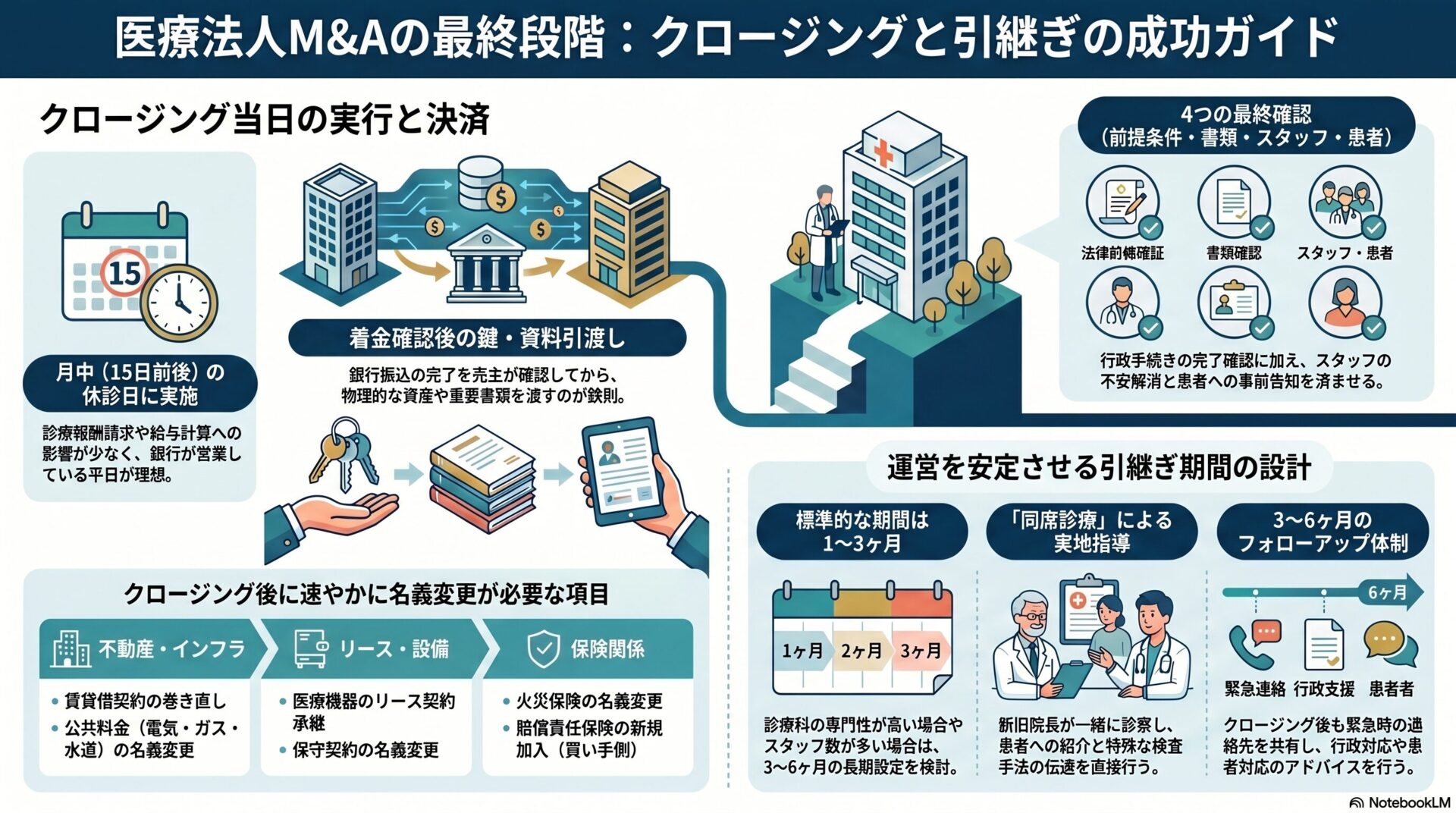 医療法人MアンドAの最終段階：クロージングと引継ぎの成功ガイド