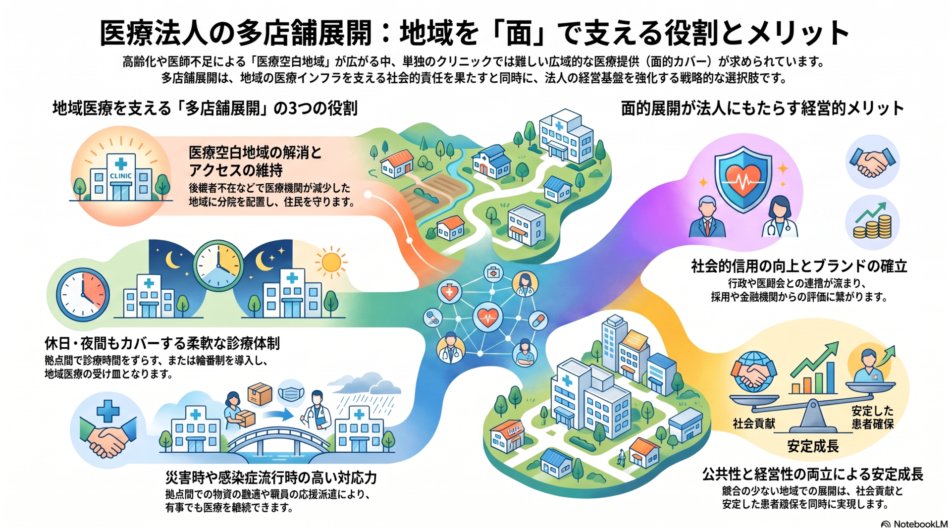 医療法人の多店舗展開:地域を「面」で支える役割とメリット