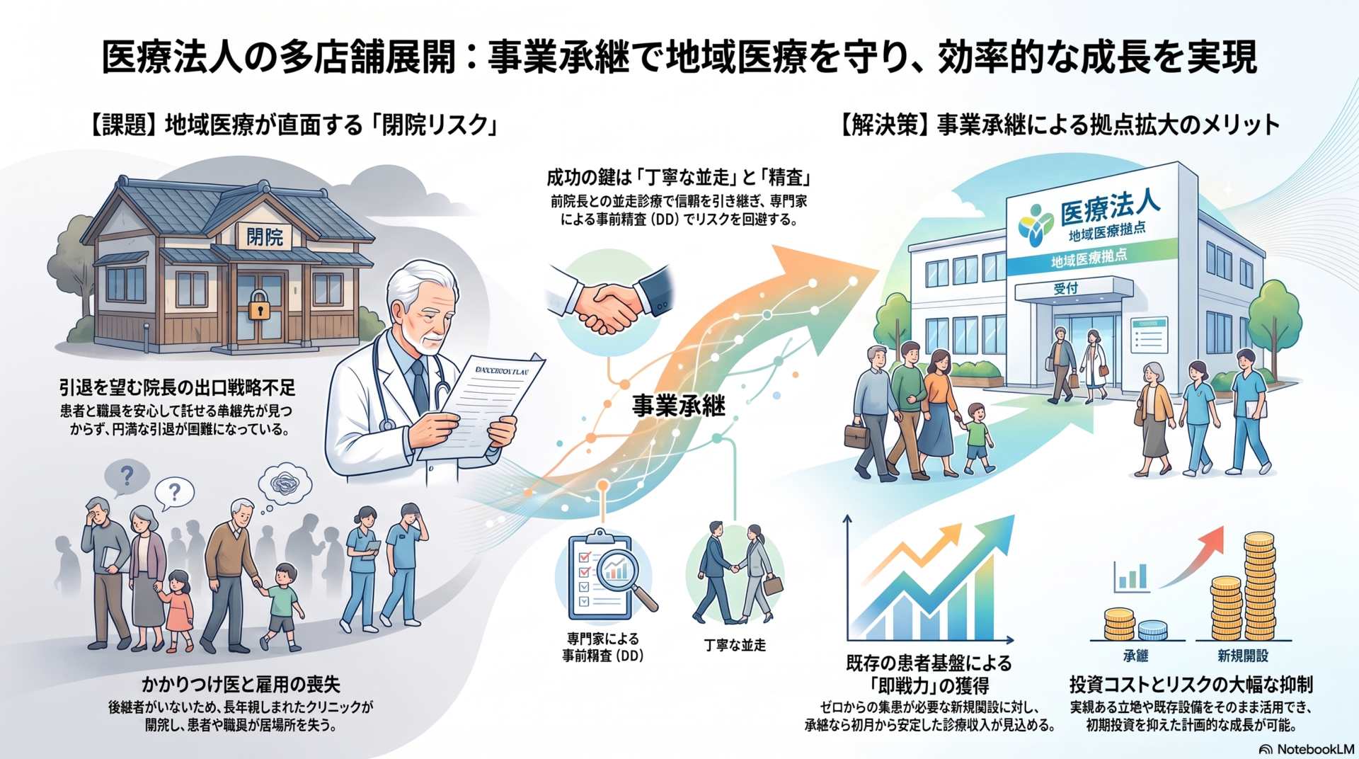 医療法人の多店舗展開：事業承継で地域医療を守り、効率的な成長を実現