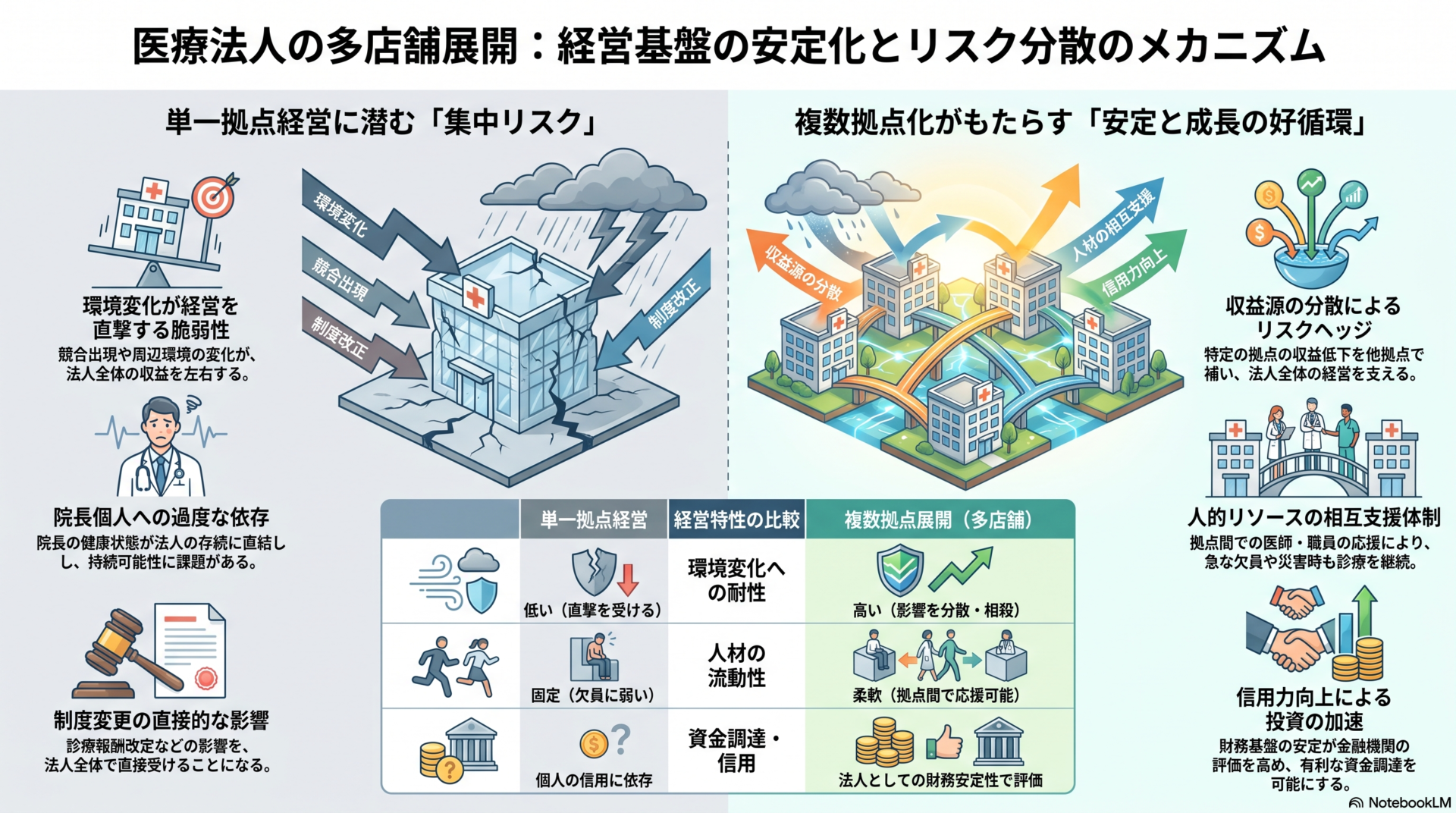 医療法人の多店舗展開：経営基盤の安定化とリスク分散のメカニズム